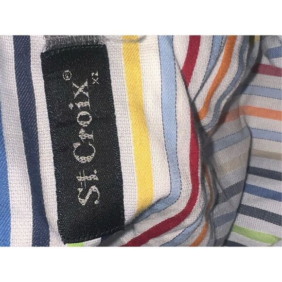 ST Croix Shirt Men XLarge Multi Color Casual Button Down Stripes Italy Dress - Picture 4 of 5